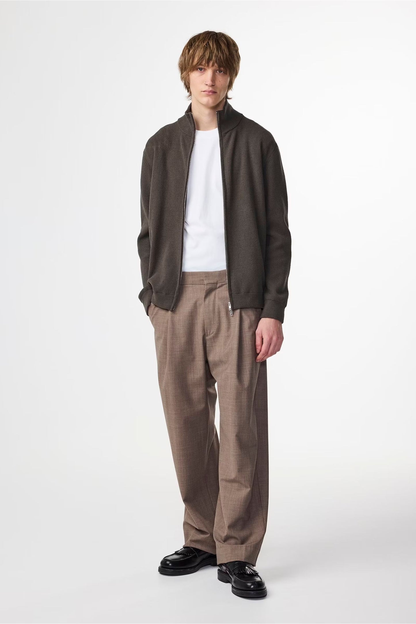 Danny Full Zip Sweater - Dark Army - DUNE + SALT