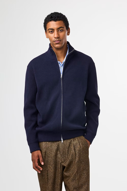 Danny Full Zip Sweater - Navy Blue - DUNE + SALT