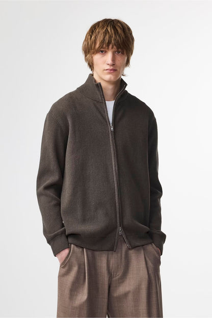 Danny Full Zip Sweater - Dark Army - DUNE + SALT