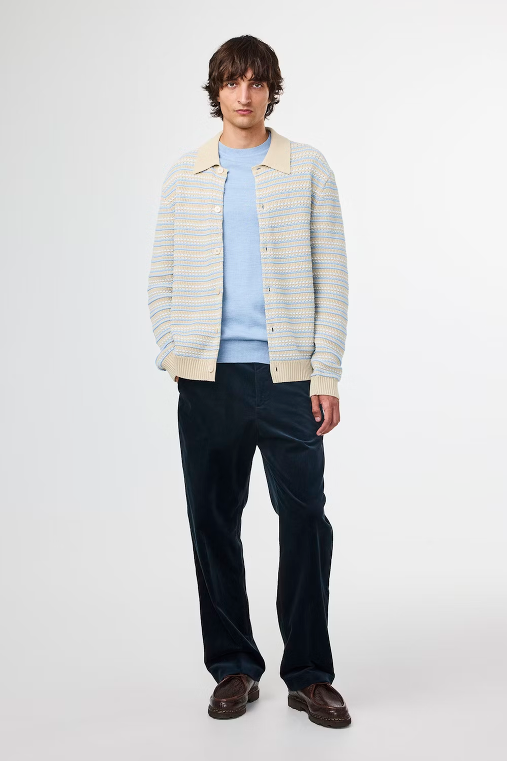 Jackie Polo Cardigan - White Pepper - DUNE + SALT