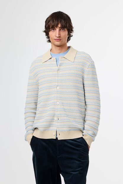 Jackie Polo Cardigan - White Pepper - DUNE + SALT