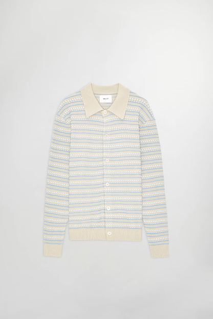 Jackie Polo Cardigan - White Pepper - DUNE + SALT