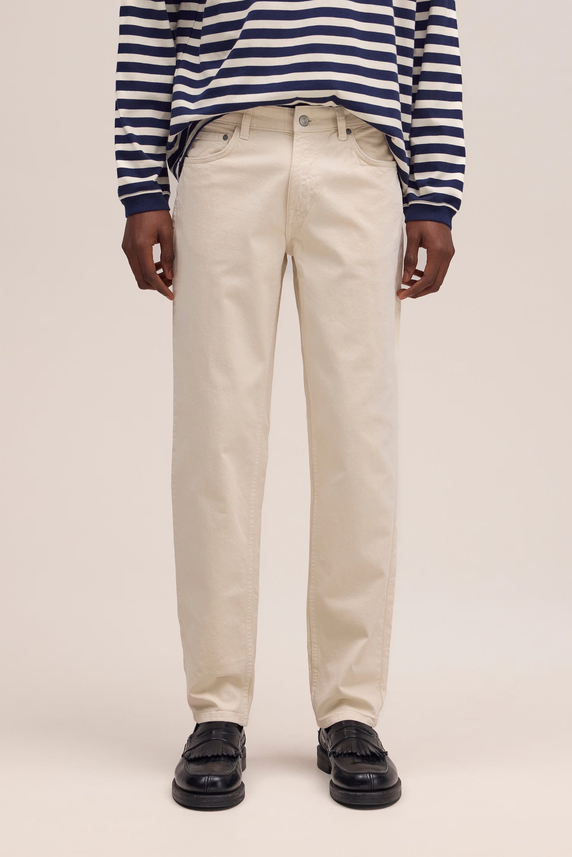 Tony Classic Slim Fit Pant - Ivory - DUNE + SALT