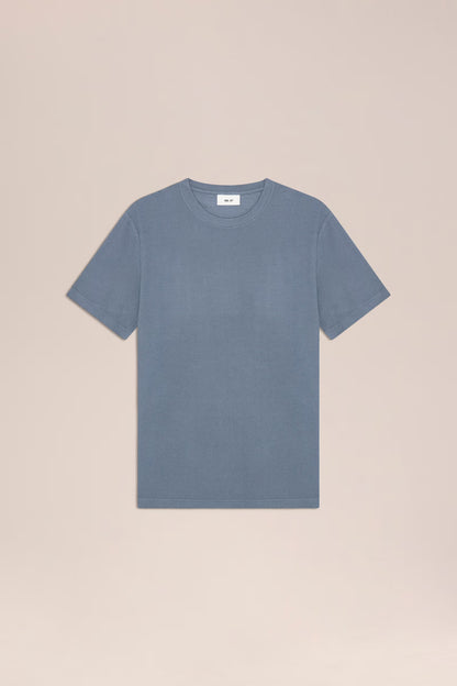 Clive Waffle-Knit SS Tee - Stone Blue - DUNE + SALT