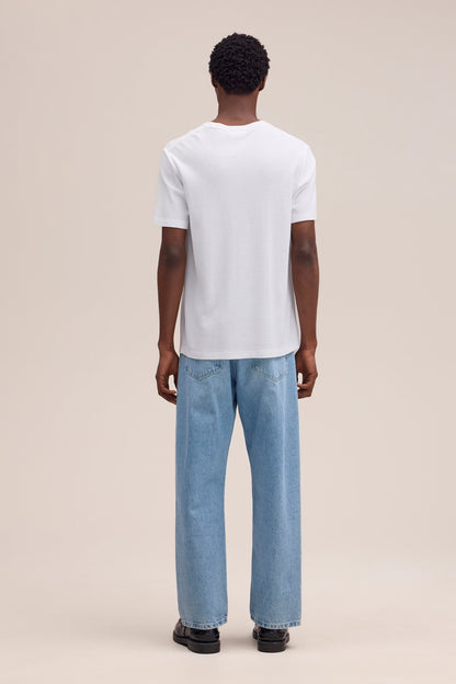 Clive Waffle-Knit SS Tee - White - DUNE + SALT