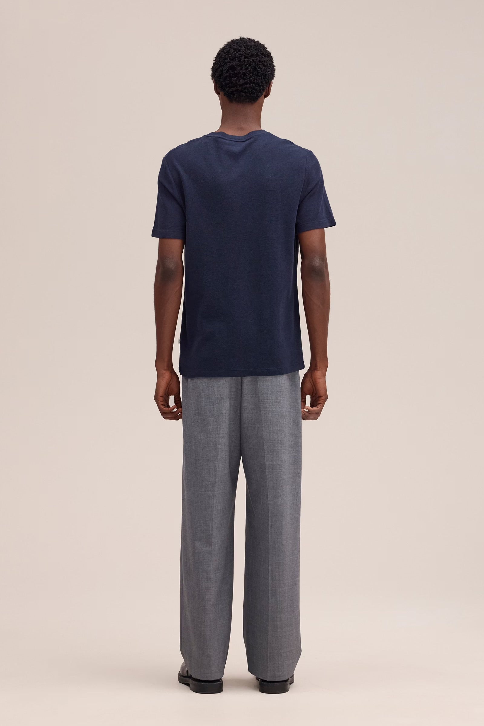 Clive Waffle-Knit SS Tee - Navy Blue - DUNE + SALT