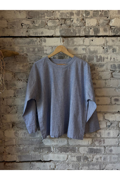 G.O.D Gardner Linen Poplin Smock - Light Blue - DUNE + SALT