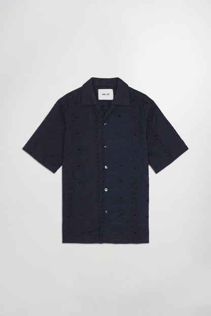 Julio Embroidery Shirt - Navy Blue - DUNE + SALT