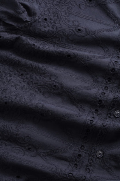 Julio Embroidery Shirt - Navy Blue - DUNE + SALT