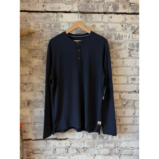 Surfside Supply Sean Super Soft Classic Henley - Navy Heather Black