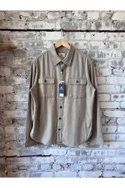 Dylan Brushed Twill Overshirt - Khaki - DUNE + SALT