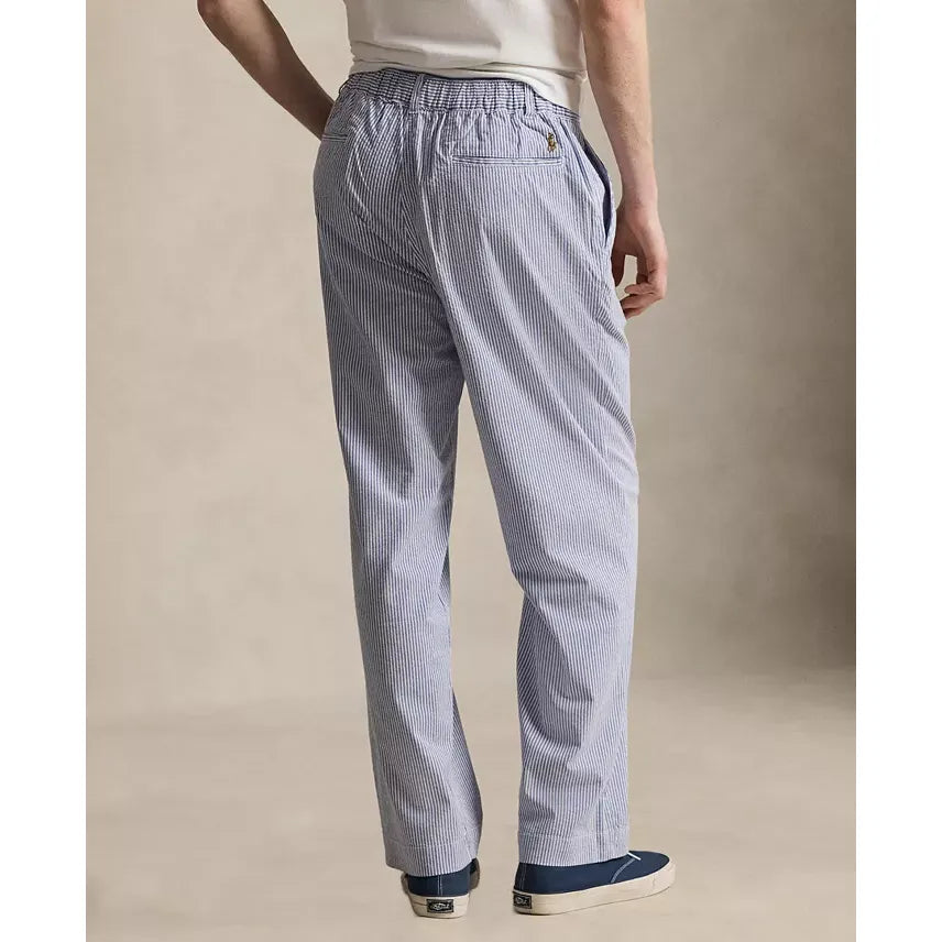 Seersucker Prepster Easy Pant - Blue/White - DUNE + SALT