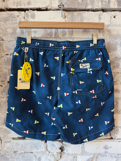 "Burgee" Nylon Woven Swimshort - Indigo
