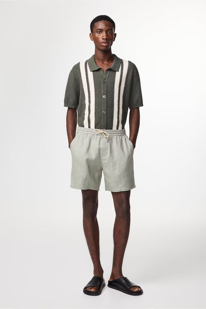 Gregor Casual Drawstring Linen Shorts - Sage Green - DUNE + SALT