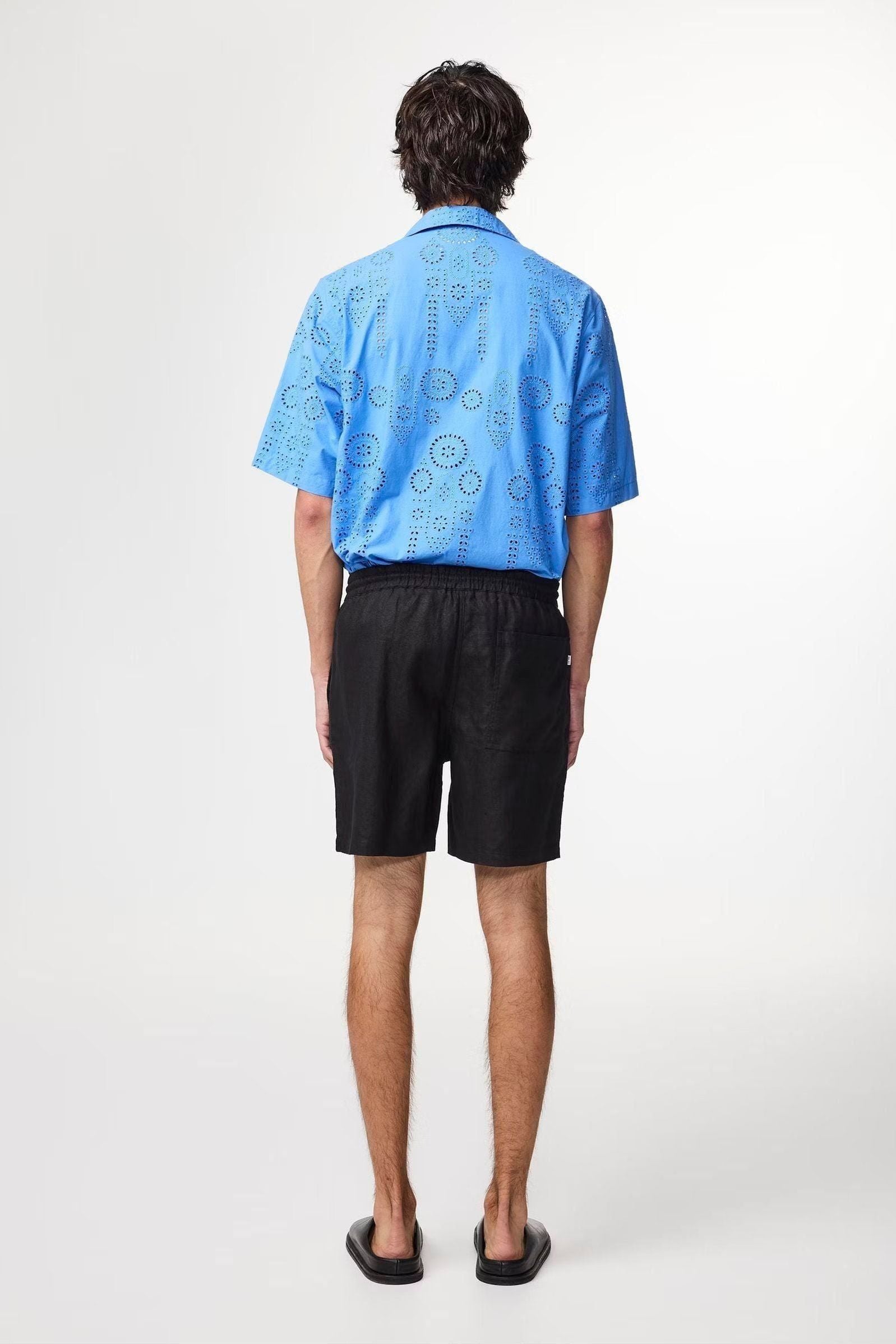 Gregor Casual Drawstring Linen Shorts - Black - DUNE + SALT