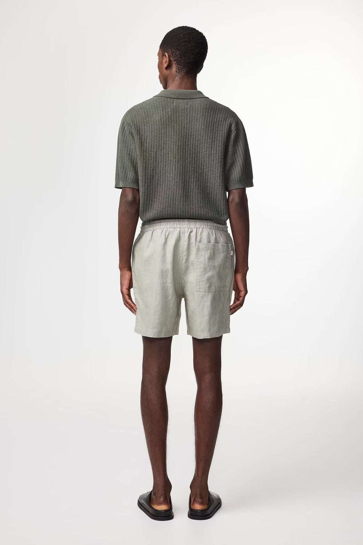 Gregor Casual Drawstring Linen Shorts - Sage Green - DUNE + SALT