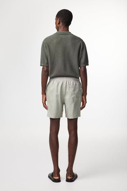 Gregor Casual Drawstring Linen Shorts - Sage Green - DUNE + SALT