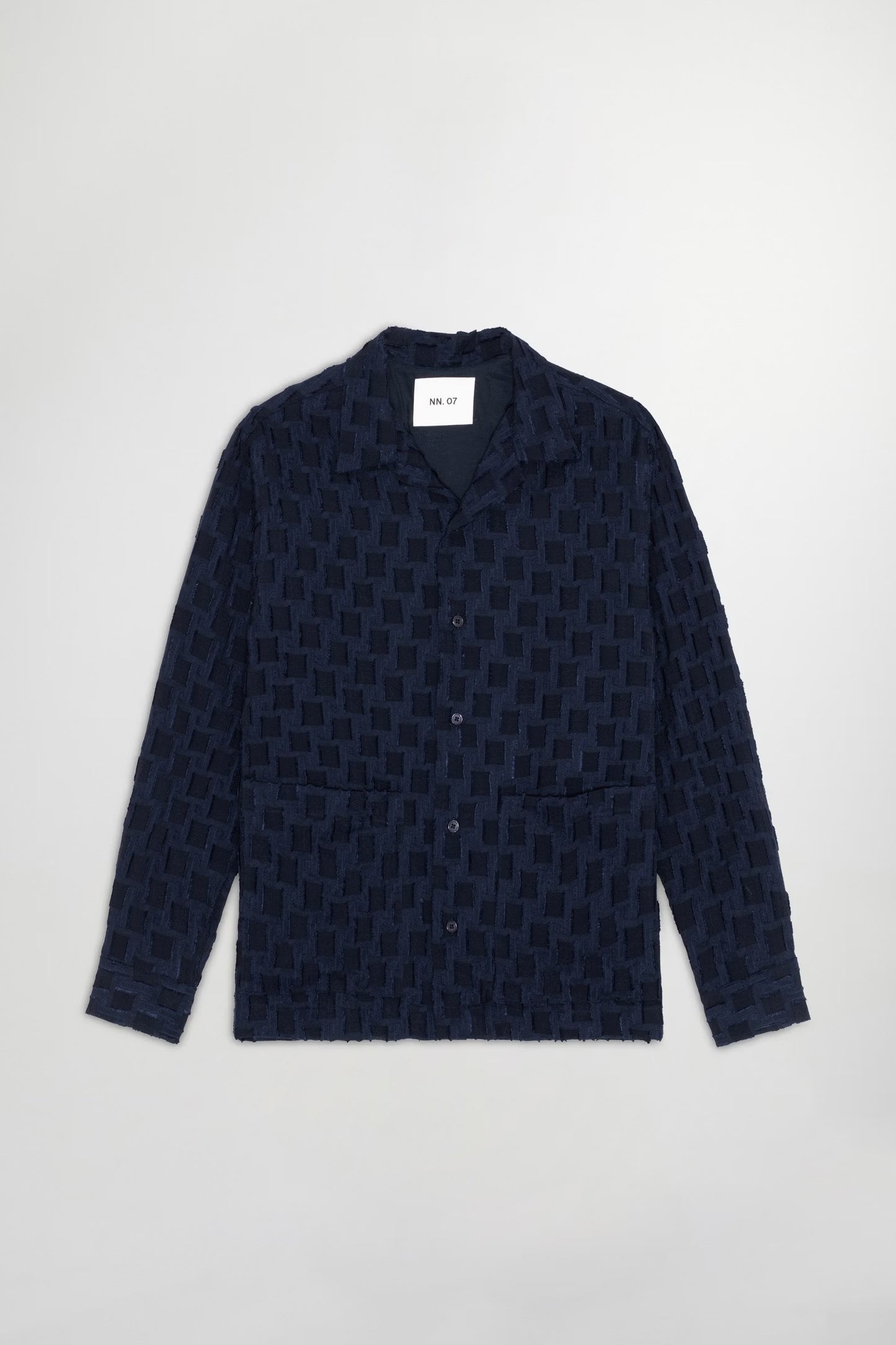 Hank Fil-Coupé Jacquard Over Shirt - Navy Blue - DUNE + SALT