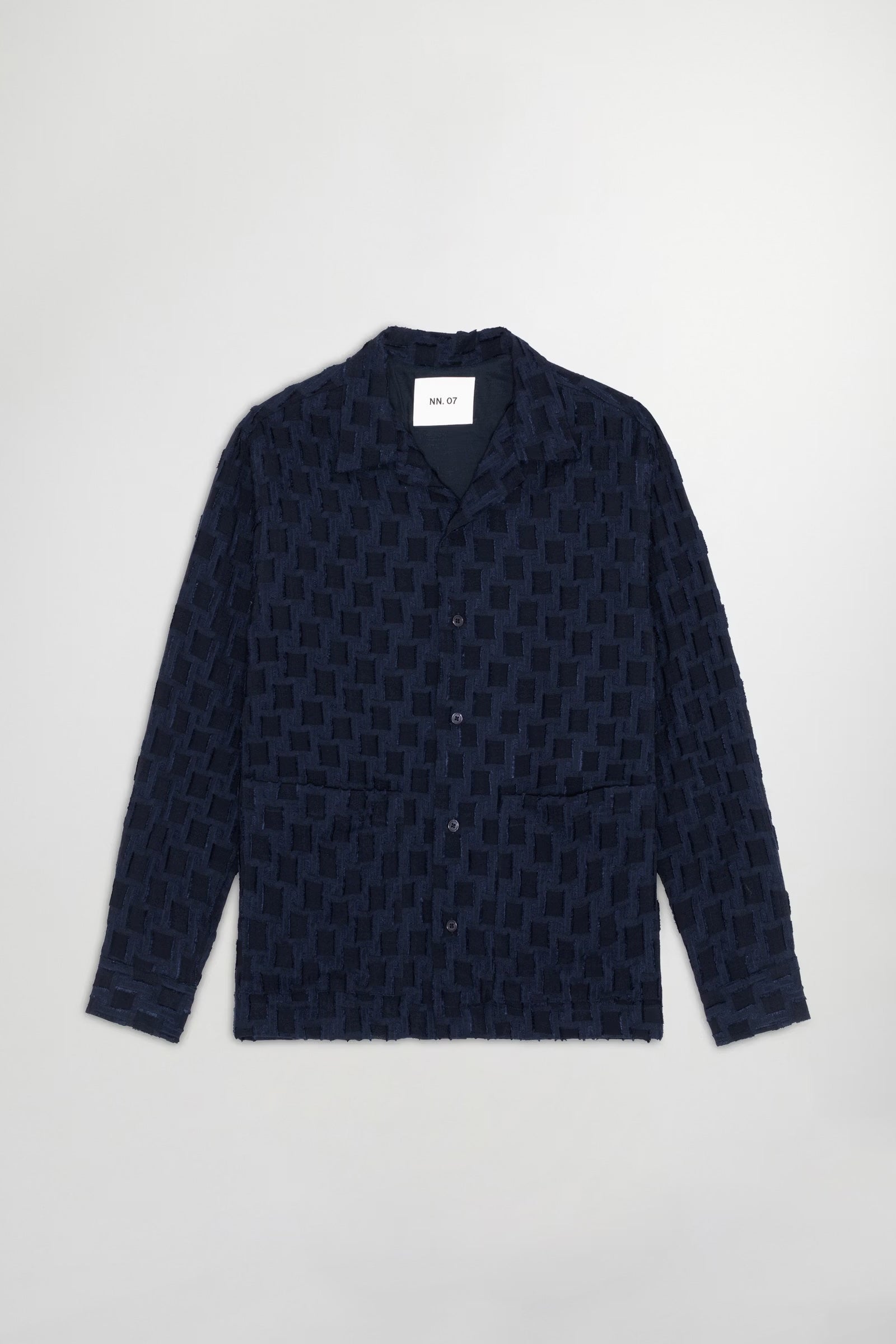 Hank Fil-Coupé Jacquard Over Shirt - Navy Blue - DUNE + SALT