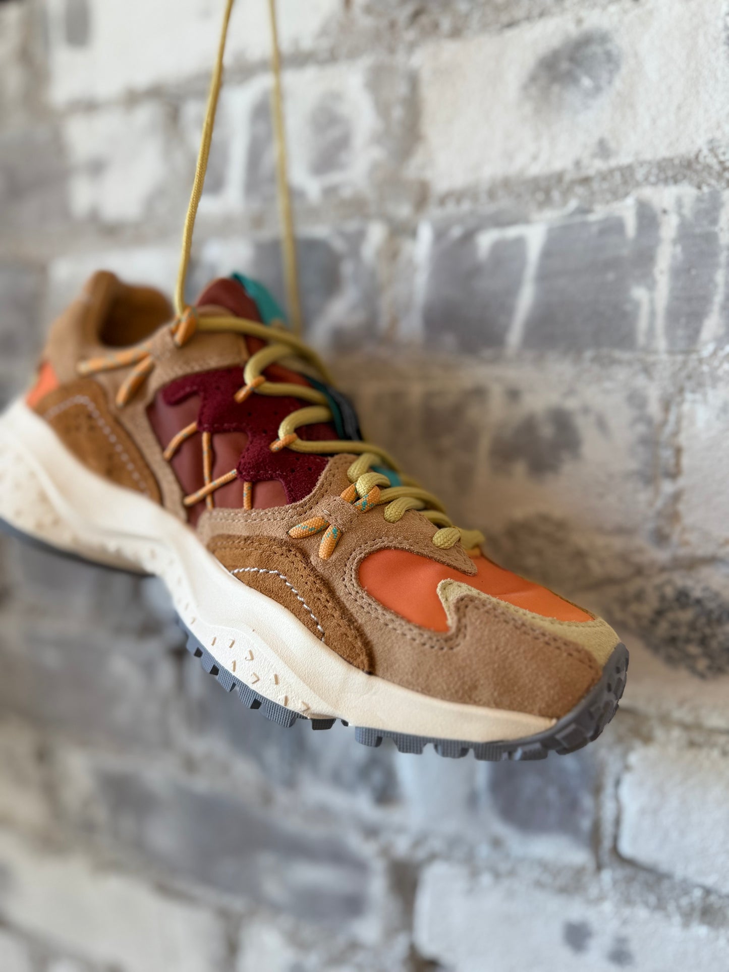 Yamabushi Woman Suede/Nylon Sneaker – Orange/Conac/Warm Orange