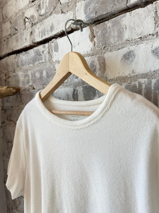 Organic Cotton Terry Semi Relaxed S/S Crewneck - Milk - DUNE + SALT