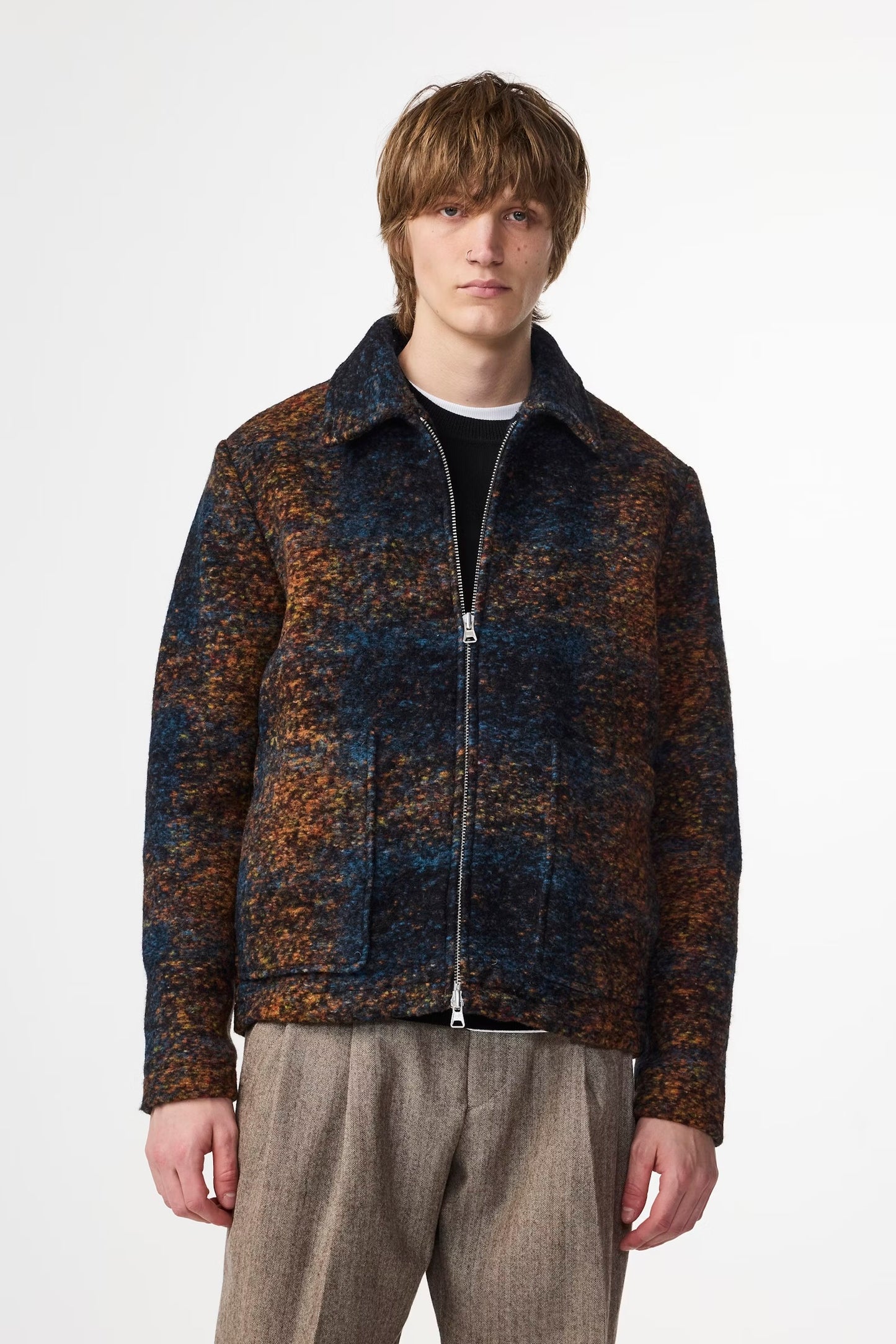 Gael Jacquard Jacket - Blue Multi - DUNE + SALT