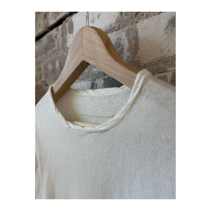Cotton Cashmere Jersey LS Knit Crew - White - DUNE + SALT