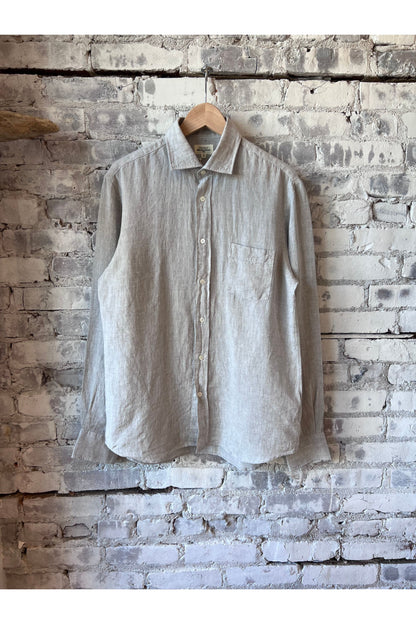 Paul Linen Chambray Shirt - Grey - DUNE + SALT