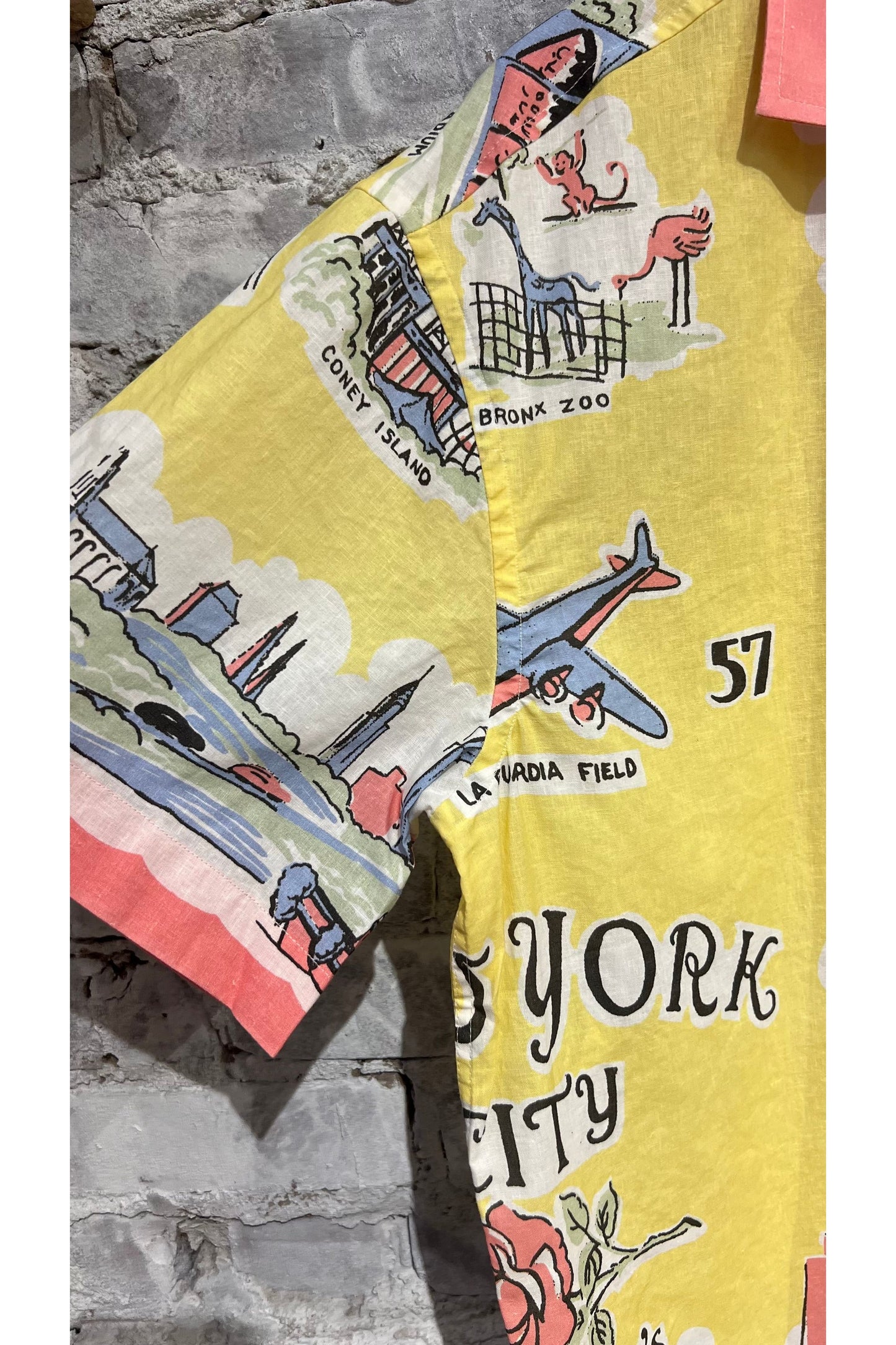 Poplin Reef Shirt - Yellow New York Map - DUNE + SALT