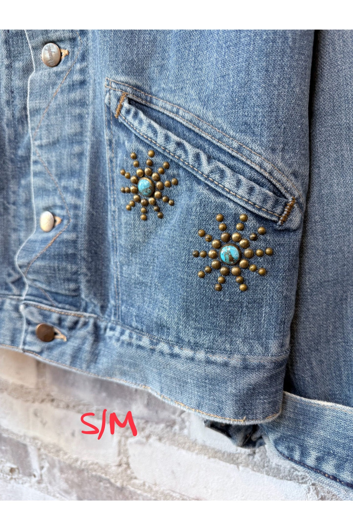 RTU1972 CALKID TURQ HOMESTUD AMERICANA SHERPA JKT - Vintage Patina - DUNE + SALT