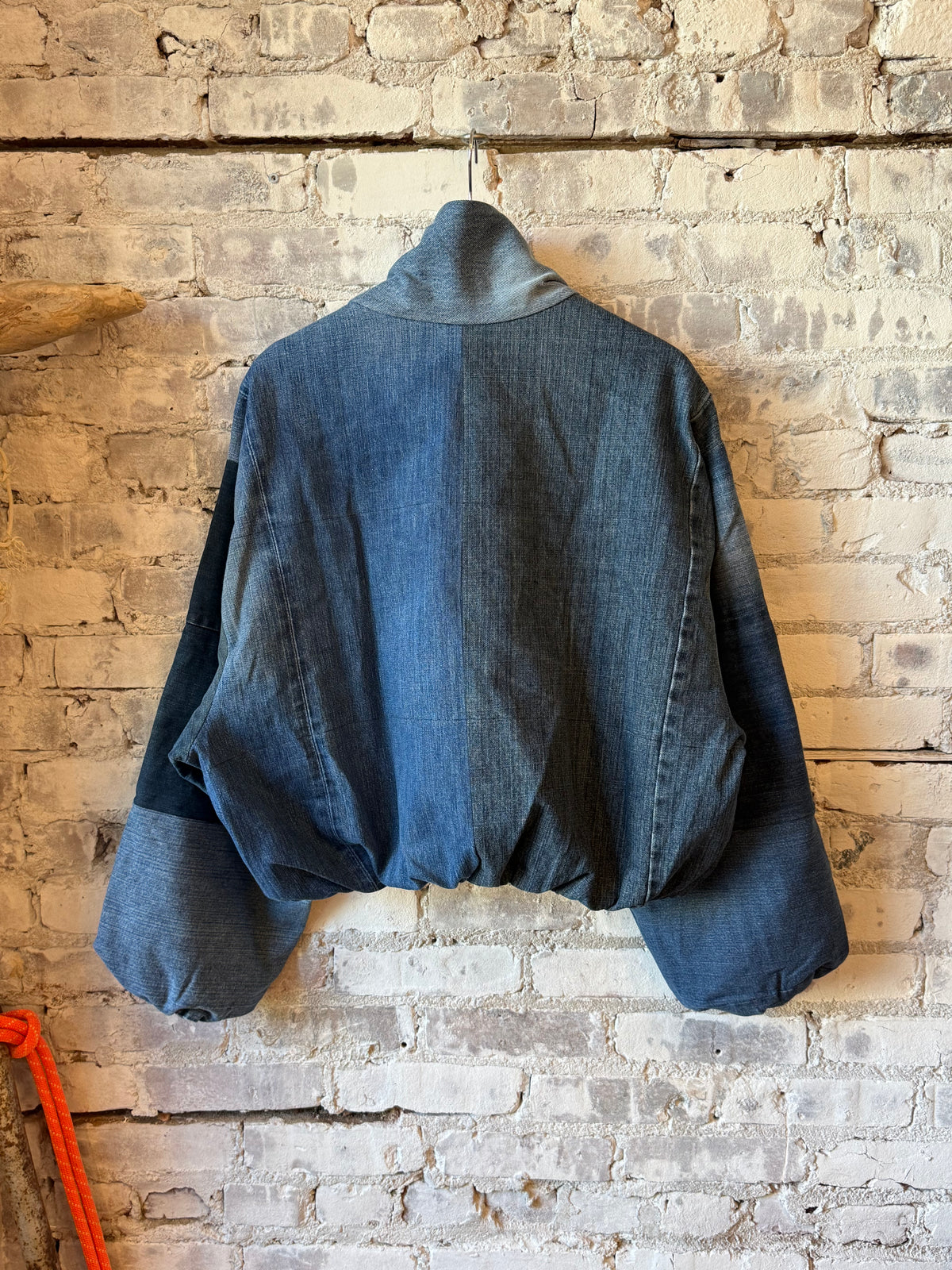 Namai Shira Denim Puffer Bomber Jacket - Assorted Washes Gray