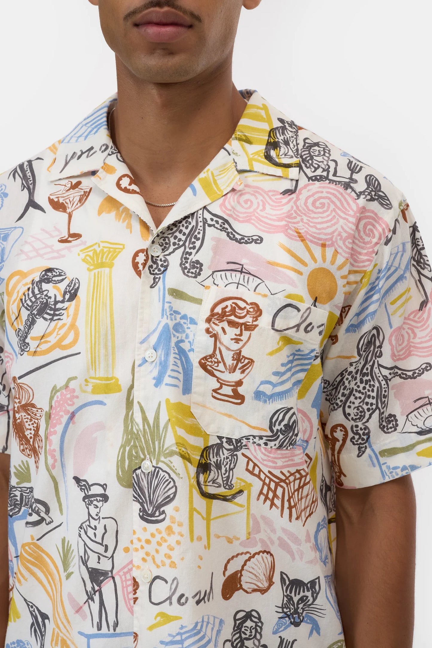 Resort Shirt with Graphic Print - Multi Colour