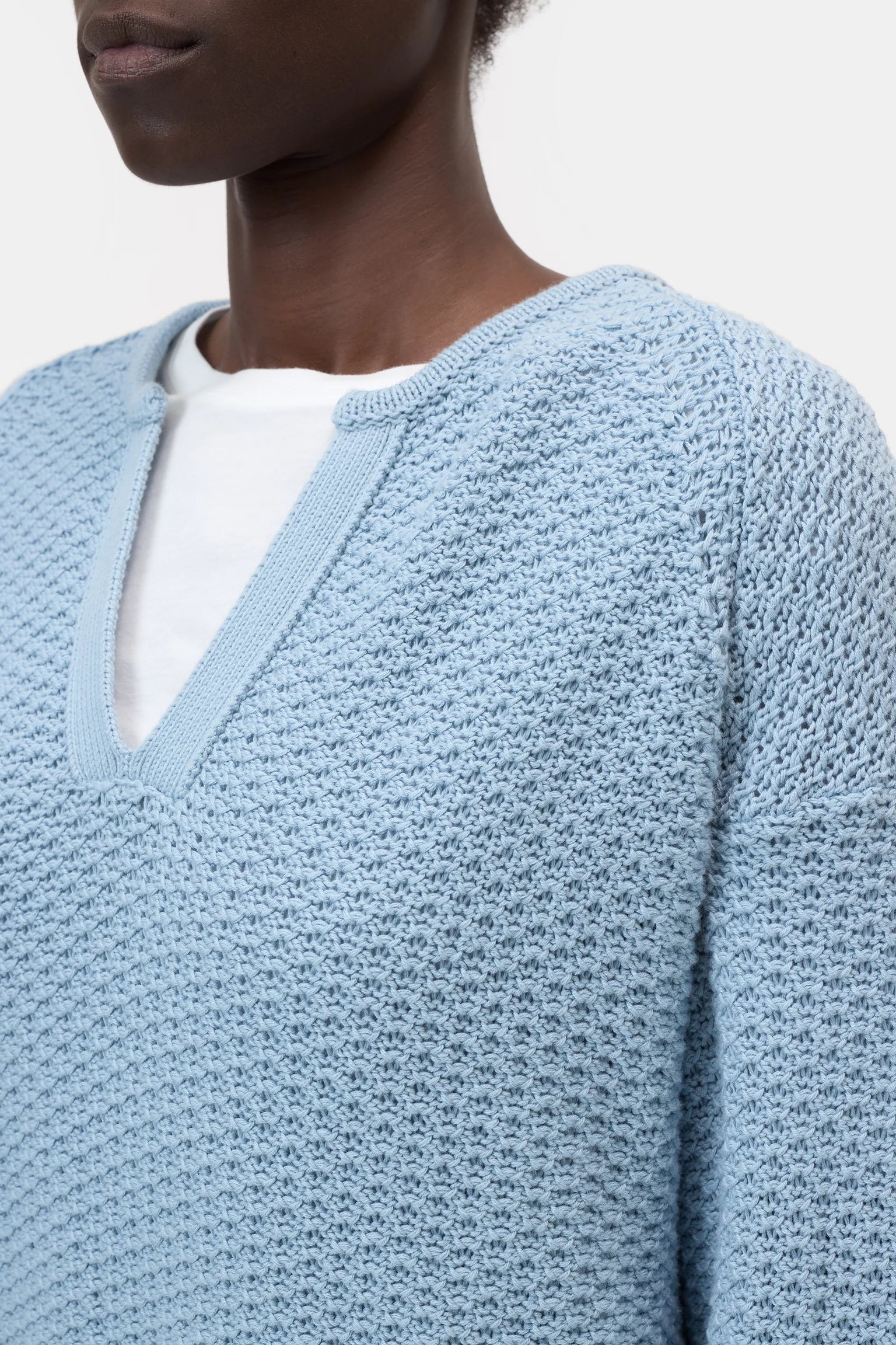 Closed Women's Textured Cotton Knit – Dove Blue Dark Gray