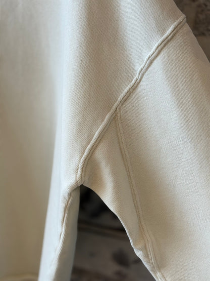 Retro Fleece Sweatshirt With Open Edge On Hem - Cashew - DUNE + SALT