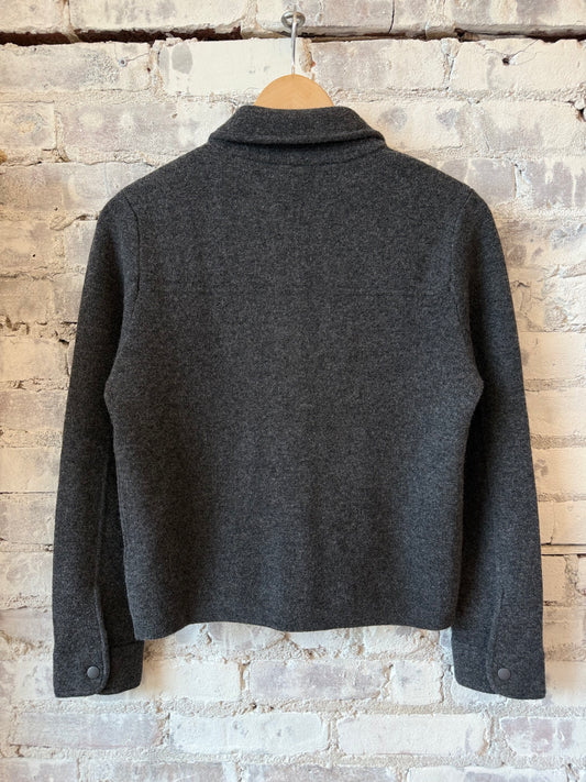 Aspesi Wool/Cashmere Knit Jacket - Charcoal Dark Slate Gray