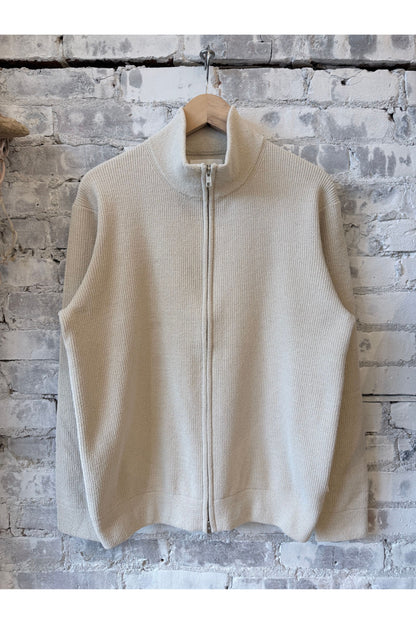 Danny Full Zip Sweater - Ecru - DUNE + SALT