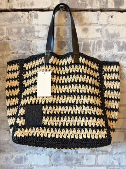 Paper Braid Tote Bag – Black