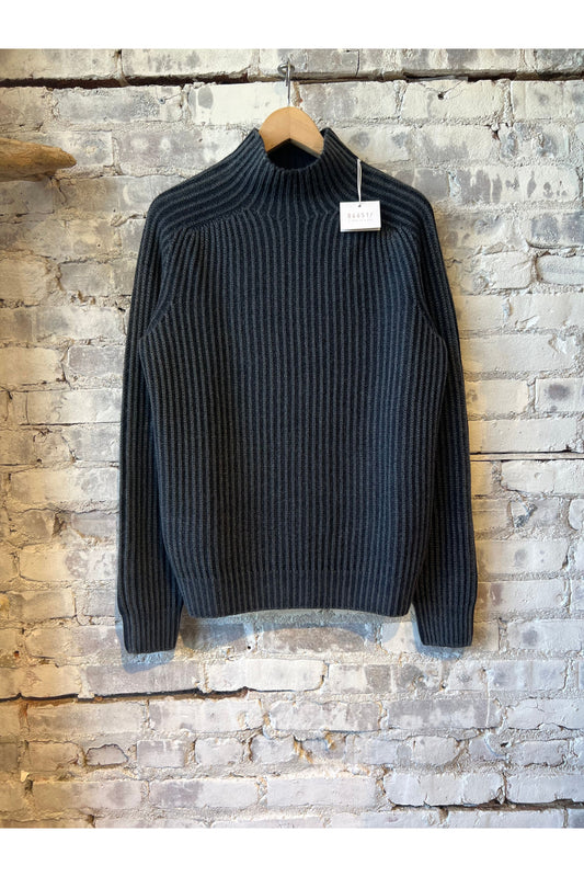 Reversible Foggy Mock Sweater - Navy - DUNE + SALT