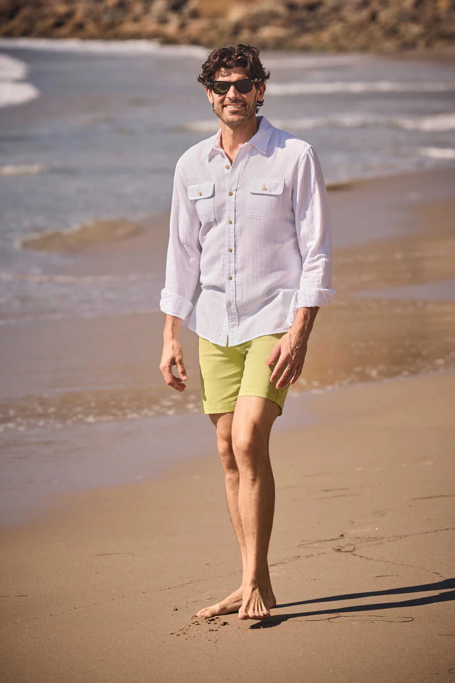 Zhu Double Gauze Shirt - White - DUNE + SALT