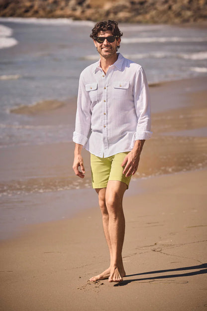 Zhu Double Gauze Shirt - White - DUNE + SALT