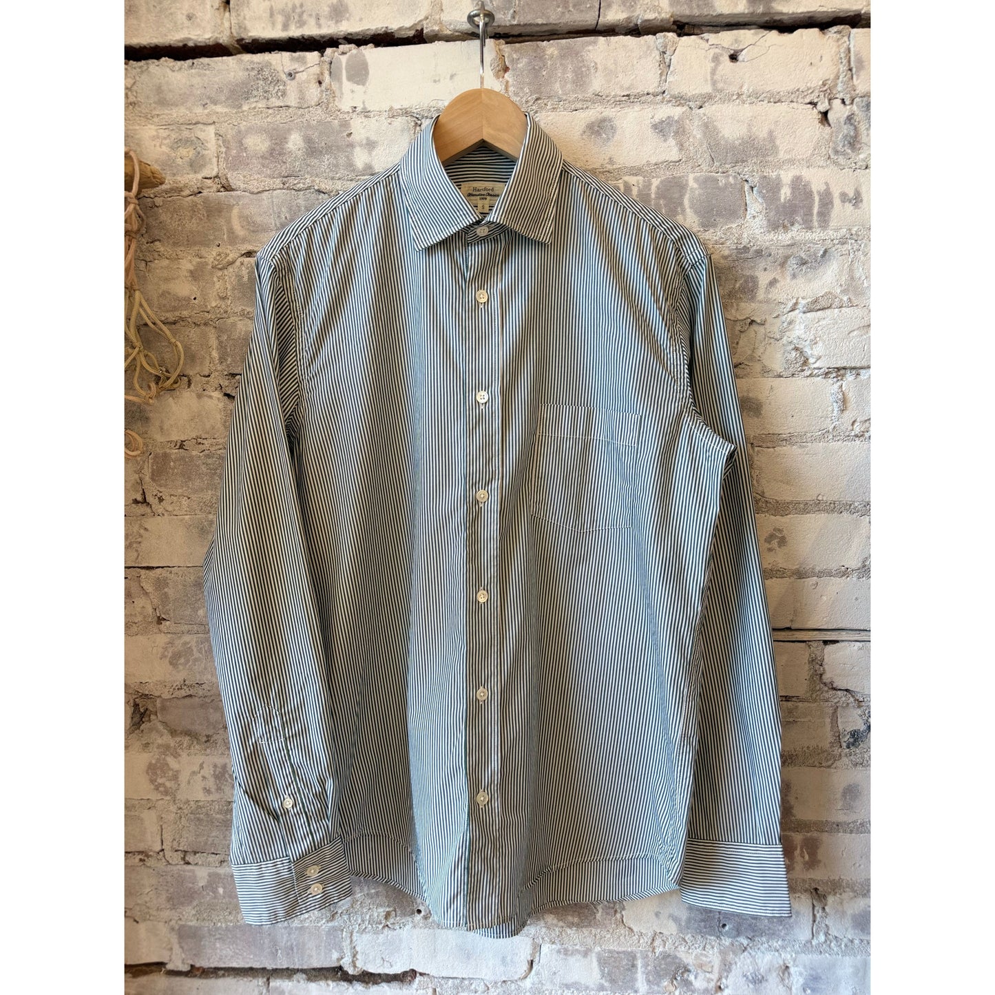 Paul Woven Shirt - Green/White - DUNE + SALT