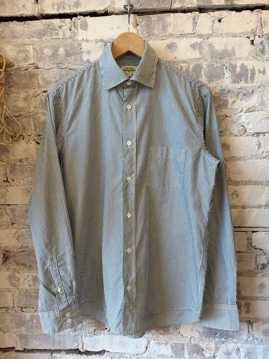 Paul Woven Shirt - Green/White - DUNE + SALT