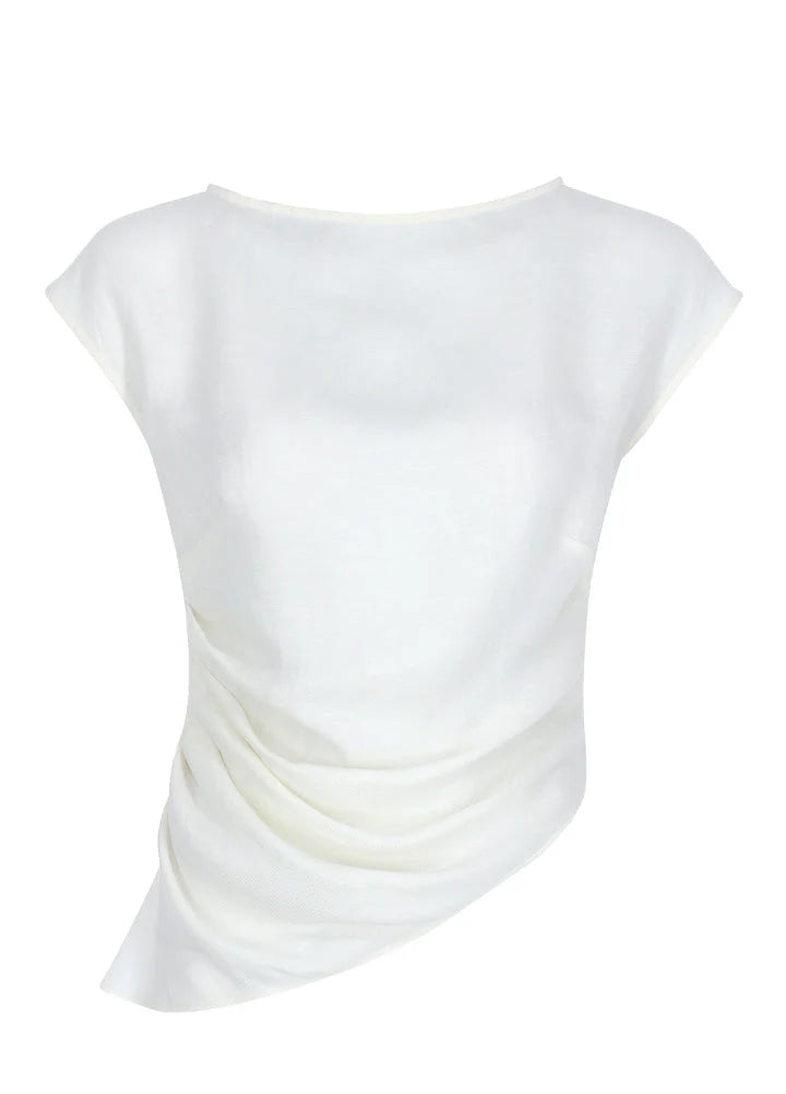 Greek Linen Top - White - DUNE + SALT