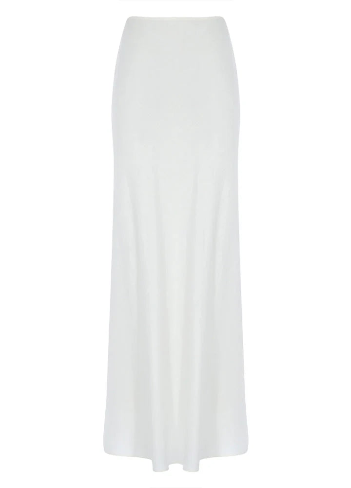 Greek Linen Skirt - White - DUNE + SALT