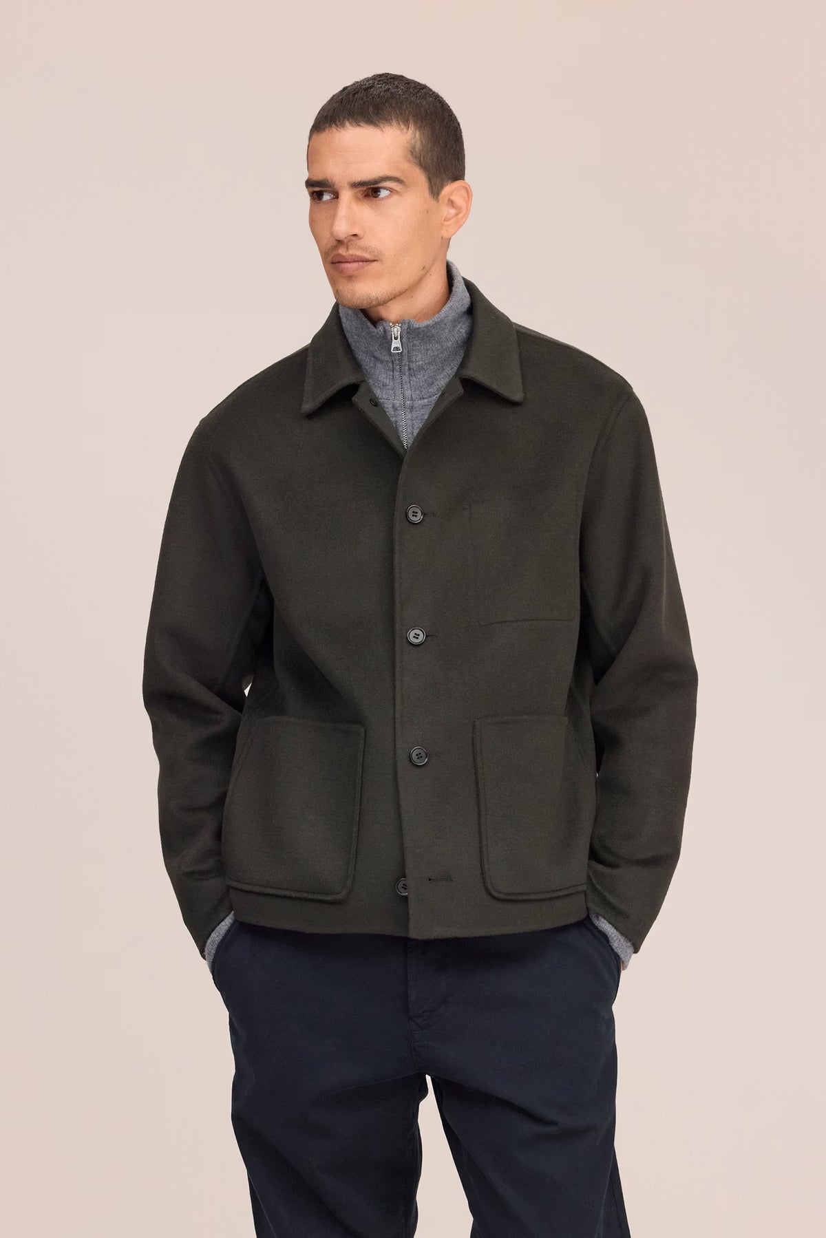 NN07 Morgan Wool Blend Jacket - Dark Army Dark Slate Gray