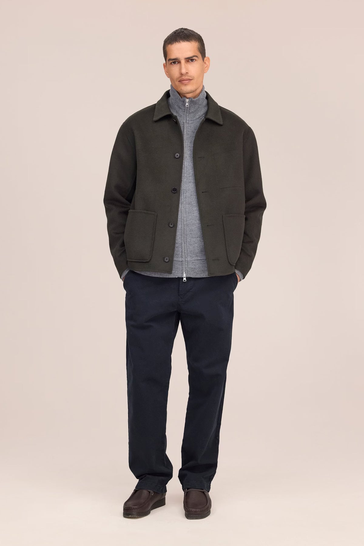 NN07 Morgan Wool Blend Jacket - Dark Army Light Gray