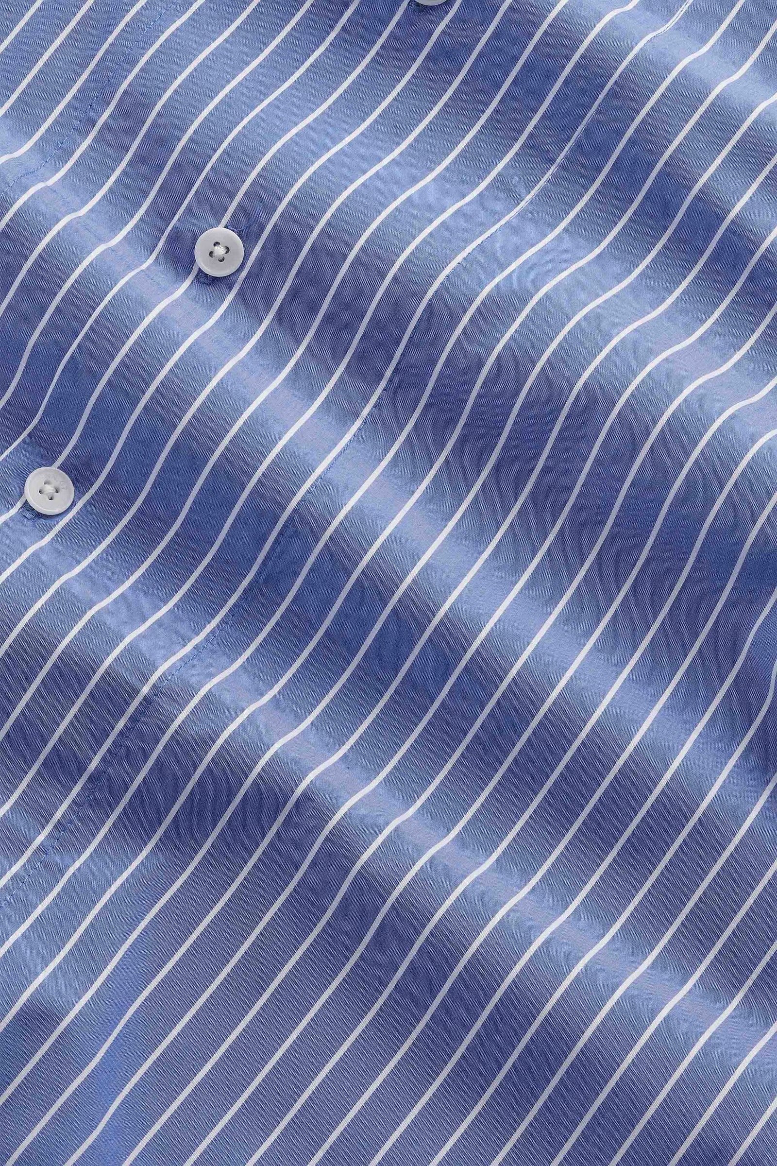 Reed Poplin Shirt - Aqua Stripe - DUNE + SALT