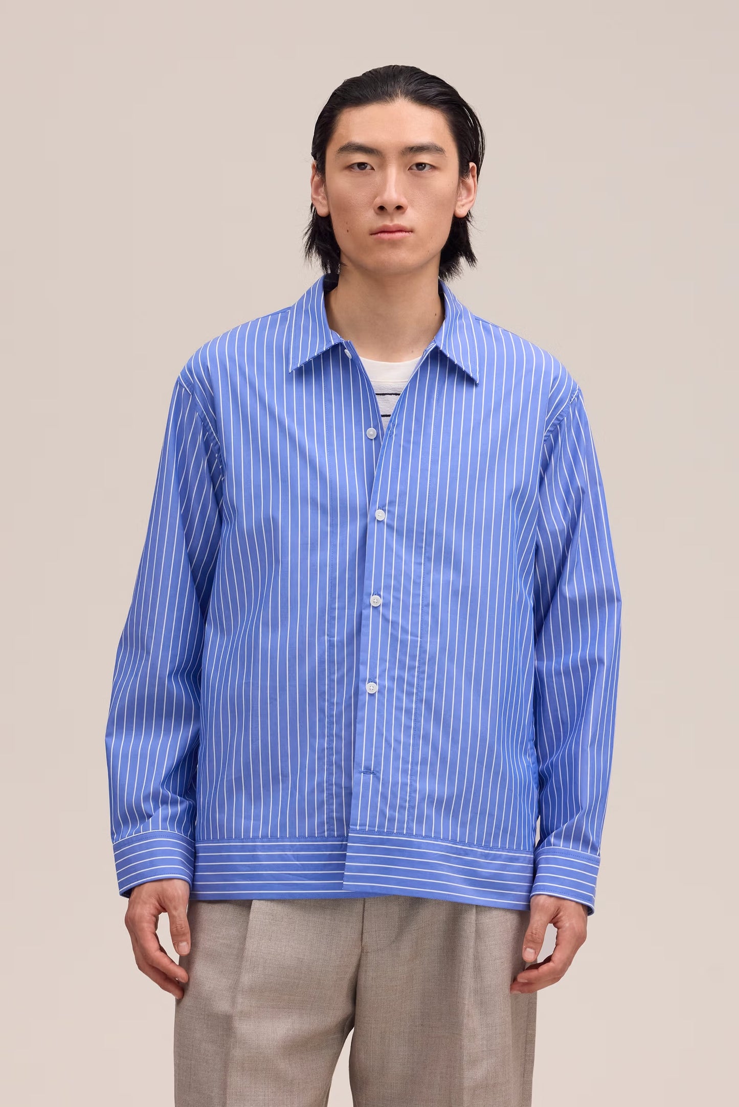 Reed Poplin Shirt - Aqua Stripe - DUNE + SALT