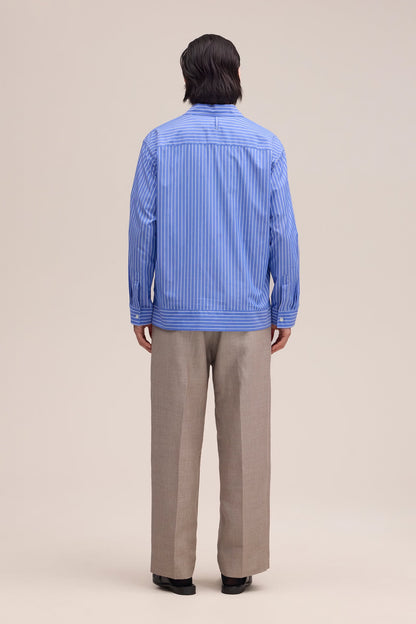 Reed Poplin Shirt - Aqua Stripe - DUNE + SALT