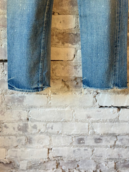 13.5oz Selvedge Denim Used Ankle Cut - Medium Distress - DUNE + SALT
